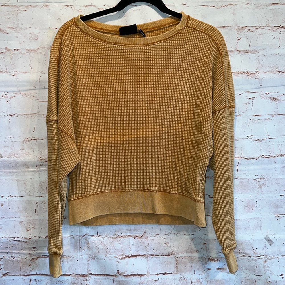 Out From Under Urban Outfitters Sweater Womens Small Brown Cropped Drop Sleeve